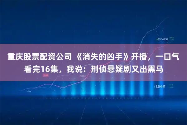 重庆股票配资公司 《消失的凶手》开播，一口气看完16集，我说：刑侦悬疑剧又出黑马
